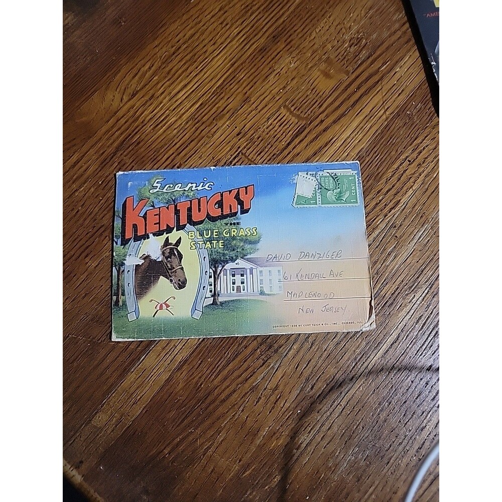 Vintage Kentucky Fold Out 1939 Postcards Blue Grass State Souvenir Derby Horse